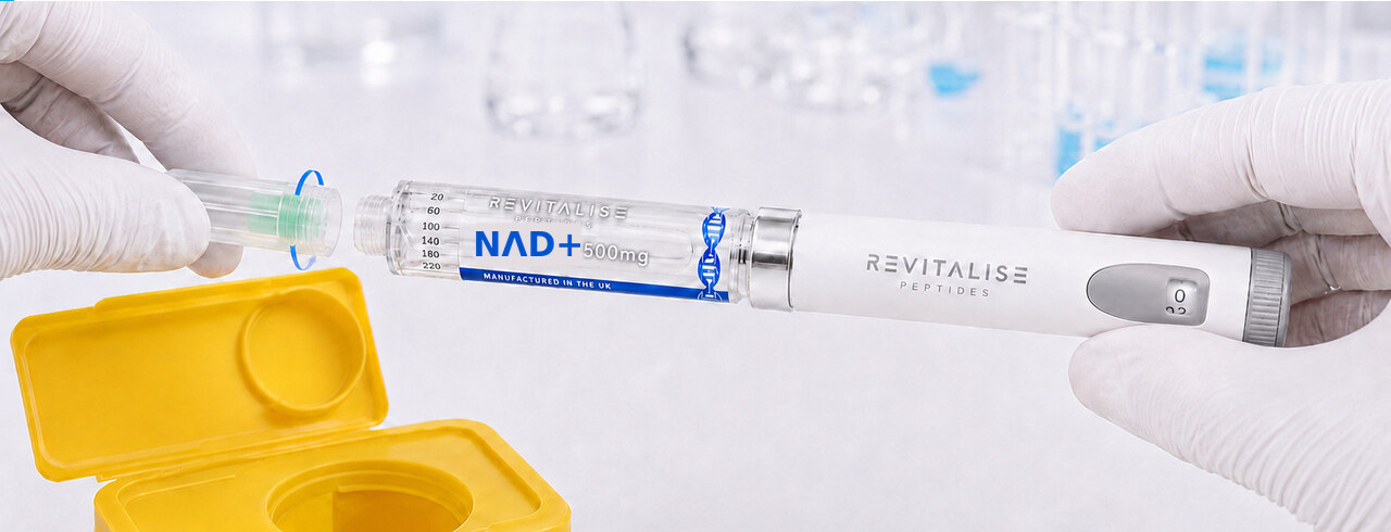 The fully capped green needle being unscrewed above an approved yellow sharps container